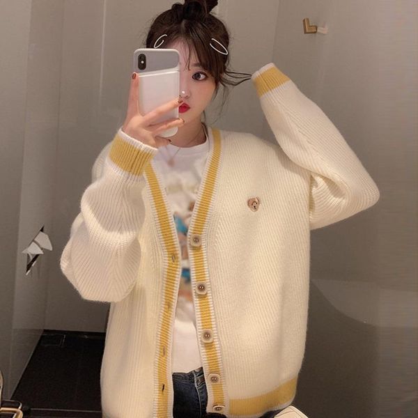 women's knits & tees autumn spring sweater korean style elegant fashion casual knitted long-sleeved cardigan pull, White
women's knits & tees autumn spring sweater korean style elegant fashion casual knitted long-sleeved cardigan pull, White
