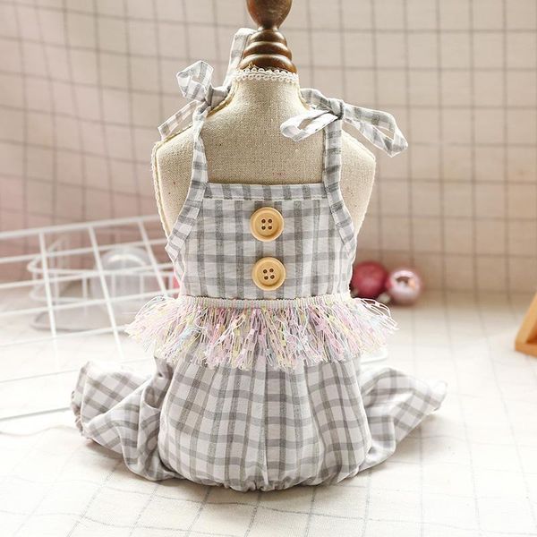 dog apparel jumpsuit clothes spring summer cotton plaid straps tassels pet cat cloth for dogs chihuahua sweet button sling puppy costume
dog apparel jumpsuit clothes spring summer cotton plaid straps tassels pet cat cloth for dogs chihuahua sweet button sling puppy costume