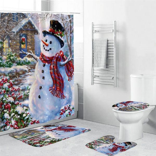 shower curtains 4pcs christmas santa claus snowman print bathroom decorations set toilet seat cover bathtub rug curtain for home
shower curtains 4pcs christmas santa claus snowman print bathroom decorations set toilet seat cover bathtub rug curtain for home