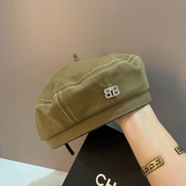berets autumn winter hat for women retro female korean bb letter diamonds hats warm walking cap beanies, Blue;gray
berets autumn winter hat for women retro female korean bb letter diamonds hats warm walking cap beanies, Blue;gray