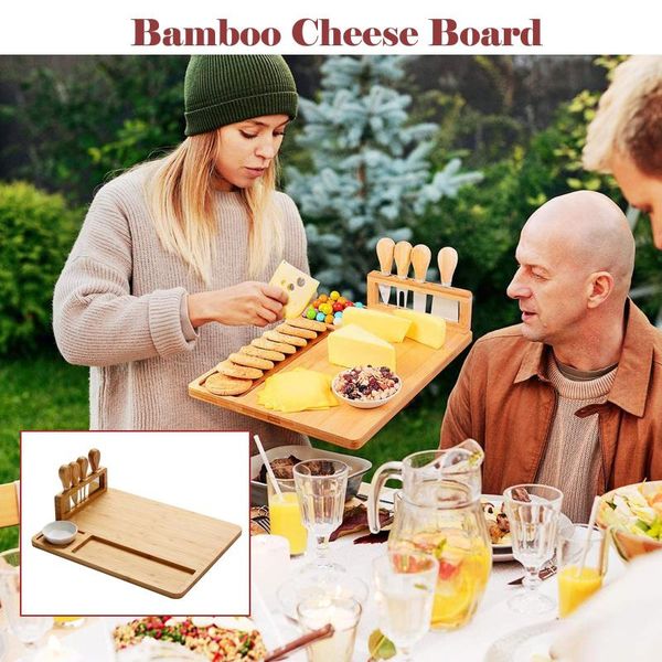 dishes & plates bamboo cheese board knife set charcuterie platter cutter serving tray kitchen
dishes & plates bamboo cheese board knife set charcuterie platter cutter serving tray kitchen