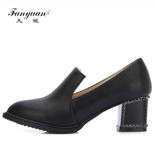 fanyuan size 32-48 pu leather autumn women pumps fashion pointed toe side slip on office lady chunky heel black shoes dress
fanyuan size 32-48 pu leather autumn women pumps fashion pointed toe side slip on office lady chunky heel black shoes dress