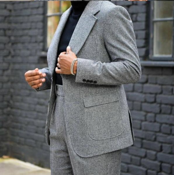 men's suits & blazers autumn 2022 2 pieces men elegant houndstooth wool double breasted high waist pant casual trajes de hombre coat+pa, White;black
men's suits & blazers autumn 2022 2 pieces men elegant houndstooth wool double breasted high waist pant casual trajes de hombre coat+pa, White;black