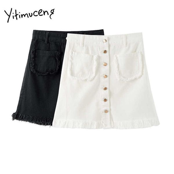 yitimuceng button up skirt women pockets high waist a-line black white clothing spring summer korean fashion skirts 210601
yitimuceng button up skirt women pockets high waist a-line black white clothing spring summer korean fashion skirts 210601