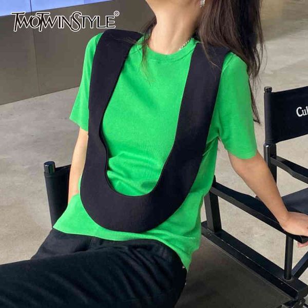 twowinsyle casual patchwork hit color shirt for women o neck short sleeve loose shirts females summer fashion stylish 210524, White
twowinsyle casual patchwork hit color shirt for women o neck short sleeve loose shirts females summer fashion stylish 210524, White