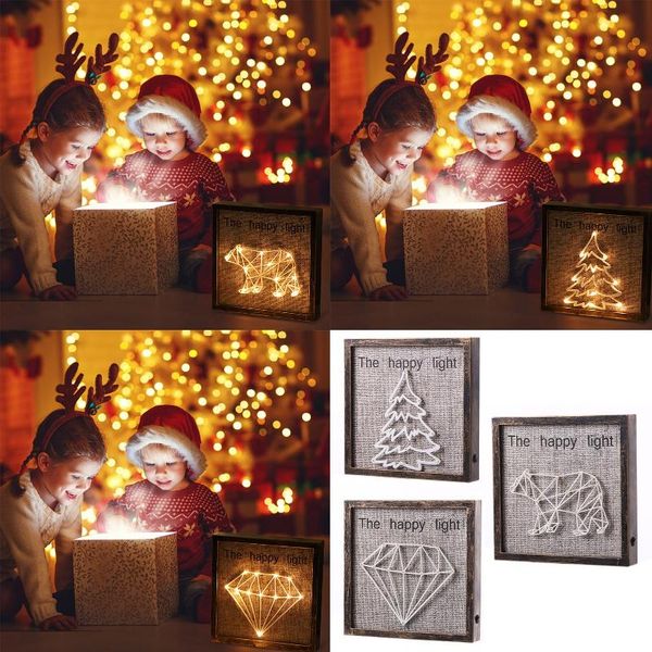 bedside lamp retro decorative frame night light frames