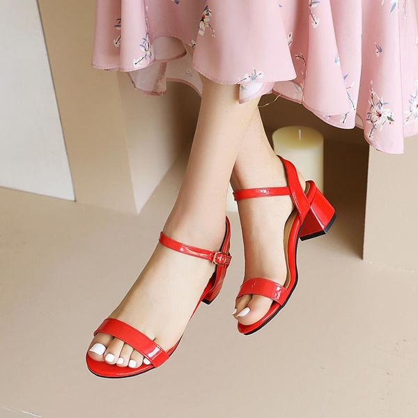 sandals arrival summer fashion thin belt patent leather high heel ladies buckle round toe wedding party shoe, Black
sandals arrival summer fashion thin belt patent leather high heel ladies buckle round toe wedding party shoe, Black