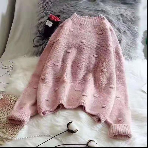autumn winter women sweater casual polka dot o neck loose solid colors pullovers computer knitted thick female, White;black
autumn winter women sweater casual polka dot o neck loose solid colors pullovers computer knitted thick female, White;black