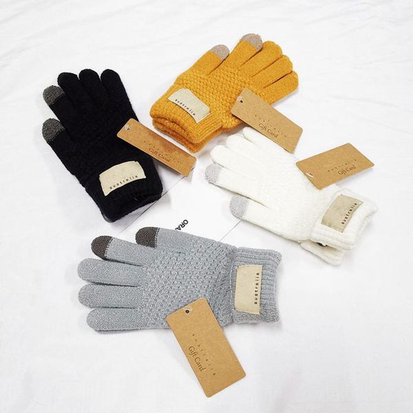 australia designer knitted gloves winter touch screen glove trendy letter windproof knitting mittens outdoor riding full finger telefingers, White
australia designer knitted gloves winter touch screen glove trendy letter windproof knitting mittens outdoor riding full finger telefingers, White