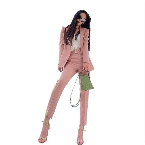 women's two piece pants suits 2 pcs set office lady business work uniform formal pant for women pink double breasted blazer sets trouse, White
women's two piece pants suits 2 pcs set office lady business work uniform formal pant for women pink double breasted blazer sets trouse, White