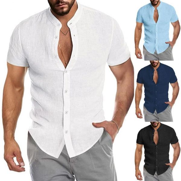 men's casual shirts style cotton linen for men basic classic white shirt male short sleeve stand collar breathable, White;black
men's casual shirts style cotton linen for men basic classic white shirt male short sleeve stand collar breathable, White;black
