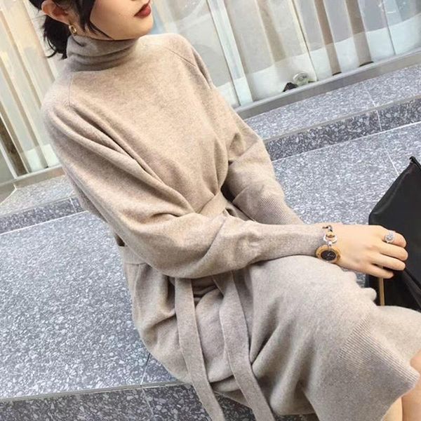 casual dresses knit dress women autumn winter style small fragrance retro mid long wool loose waist high collar bottom knitted, Black;gray
casual dresses knit dress women autumn winter style small fragrance retro mid long wool loose waist high collar bottom knitted, Black;gray