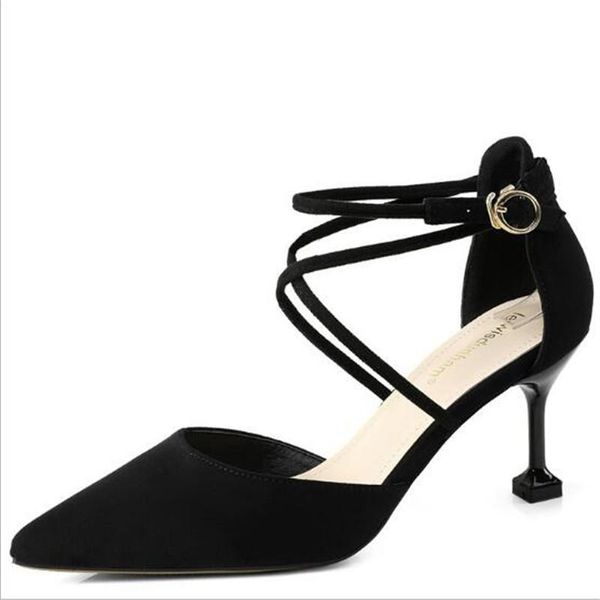 dress shoes women pumps flock buckle strap 5cm 7cm thin heels high pointed toe shallow for 2021 size 35-42, Black
dress shoes women pumps flock buckle strap 5cm 7cm thin heels high pointed toe shallow for 2021 size 35-42, Black