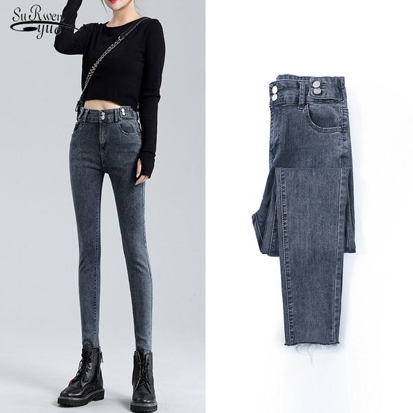 pantalon autumn jeans women high waist tight pencil pants button soft light blue denim gray streetwear trousers 10834 210521
pantalon autumn jeans women high waist tight pencil pants button soft light blue denim gray streetwear trousers 10834 210521
