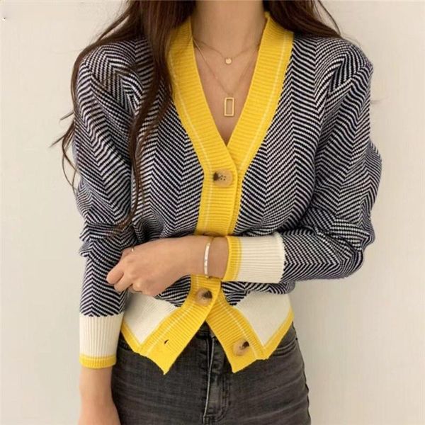 women's knits & tees v-neck single-breasted korean cardigan sweater women 2021 autumn winter color-blocked long sleeve fashion elegant, White
women's knits & tees v-neck single-breasted korean cardigan sweater women 2021 autumn winter color-blocked long sleeve fashion elegant, White