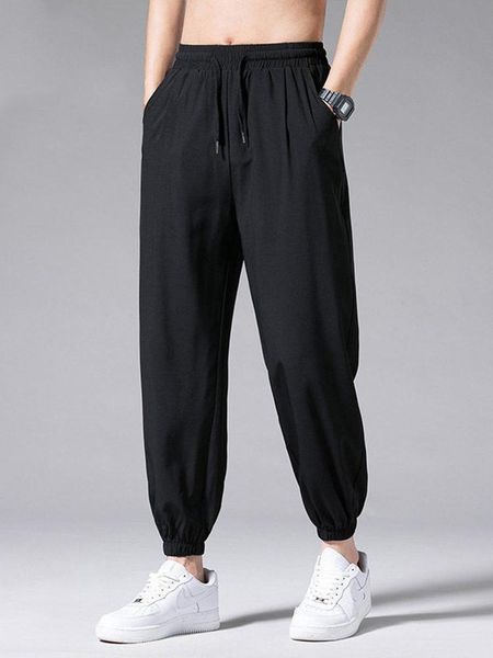 men's pants summer ice silk thin quick drying sports loose trend wide leg trousers casual, Black
men's pants summer ice silk thin quick drying sports loose trend wide leg trousers casual, Black