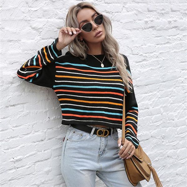 women's blouses & shirts 2022 latest daily knitted woman sweater fashion loose striped temperament long-sleeved autumn ladies and, White
women's blouses & shirts 2022 latest daily knitted woman sweater fashion loose striped temperament long-sleeved autumn ladies and, White