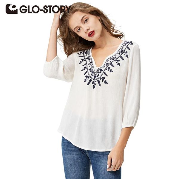women's blouses & shirts glo-story summer retro shirt 2021 chiffon embroidery women blouse white vintage v neck femme ete blusas wcs-1
women's blouses & shirts glo-story summer retro shirt 2021 chiffon embroidery women blouse white vintage v neck femme ete blusas wcs-1