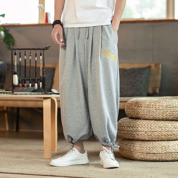 pants men's casual leggings summer chinese style national crane embroidered loose youth capris p132, Black
pants men's casual leggings summer chinese style national crane embroidered loose youth capris p132, Black