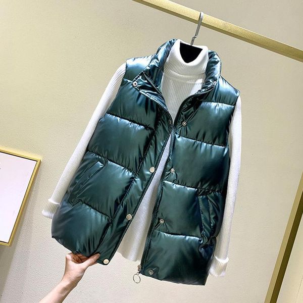 women's vests down cotton vest short 2021 autumn winter korean wild sleeveless plus size glossy waistcoat 4xld1276, Black;white
women's vests down cotton vest short 2021 autumn winter korean wild sleeveless plus size glossy waistcoat 4xld1276, Black;white