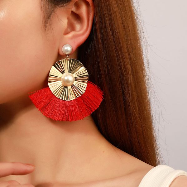 bohemian tassel earrings blue white red geometric cotton silk fringe big dangle earrings for women fashion female jewelry, Silver
bohemian tassel earrings blue white red geometric cotton silk fringe big dangle earrings for women fashion female jewelry, Silver