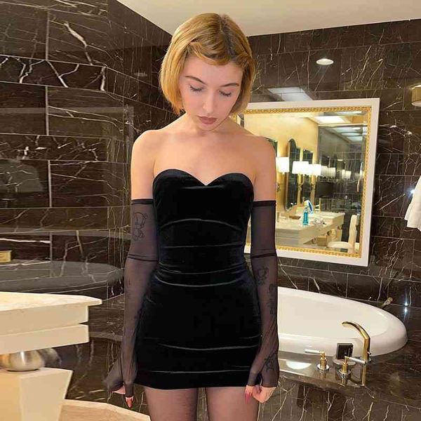 strapless velvet black dresses e-girl off shoulder mesh sleeve mini dress party outfits backless, White
strapless velvet black dresses e-girl off shoulder mesh sleeve mini dress party outfits backless, White