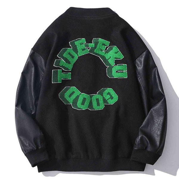 men's jackets lacible pu leather patchwork baseball coat men bomber autumn hip hop streetwear harajuku loose vintage qk5z, Black;brown
men's jackets lacible pu leather patchwork baseball coat men bomber autumn hip hop streetwear harajuku loose vintage qk5z, Black;brown