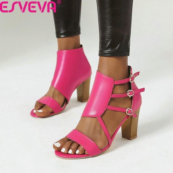 dress shoes esveva 2021 square high heel fashion women open-toed buckle pumps summer pu leather ladies sandals big size 34-43, Black
dress shoes esveva 2021 square high heel fashion women open-toed buckle pumps summer pu leather ladies sandals big size 34-43, Black