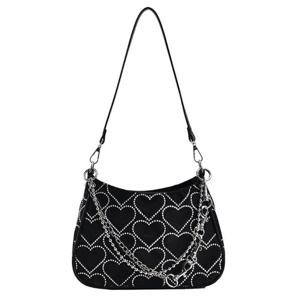 evening bags gigifox 2021 black fashion goth heart rivets chains crossbody shoulder purse women packet underarm
evening bags gigifox 2021 black fashion goth heart rivets chains crossbody shoulder purse women packet underarm