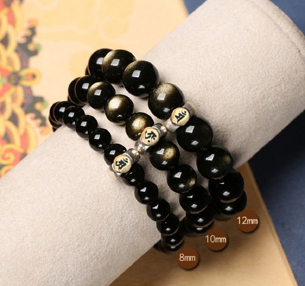bracelet natural gold obsidian s925 sterling silver original life buddha hand string for men and women, Golden;silver
bracelet natural gold obsidian s925 sterling silver original life buddha hand string for men and women, Golden;silver