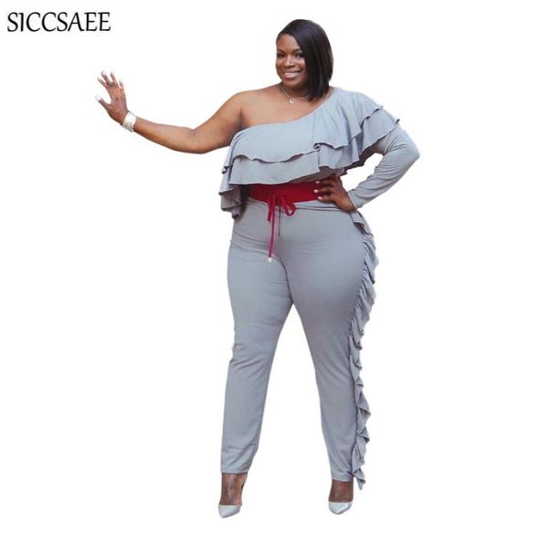 women's jumpsuits & rompers 2021 one shoulder cascading ruffles bodycon bodysuit womens jumpsuit long pants pinup plus size clothing ov, Black;white
women's jumpsuits & rompers 2021 one shoulder cascading ruffles bodycon bodysuit womens jumpsuit long pants pinup plus size clothing ov, Black;white