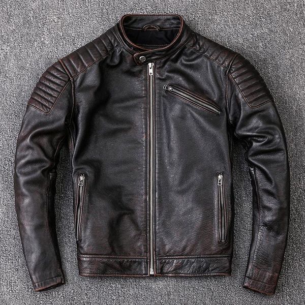 men's jackets brand cowhide clothing leather fashion retro motorcycle jacket cool coat high quality, Black;brown
men's jackets brand cowhide clothing leather fashion retro motorcycle jacket cool coat high quality, Black;brown