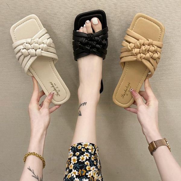 slippers 2021 summer style korean soft-soled comfortable casual shoes fashion woven sandals and flat women, Black
slippers 2021 summer style korean soft-soled comfortable casual shoes fashion woven sandals and flat women, Black