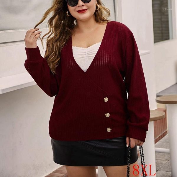women's sweaters autumn products plus size sweater 4xl-8xl v-neck long sleeve button simple fashion, White;black
women's sweaters autumn products plus size sweater 4xl-8xl v-neck long sleeve button simple fashion, White;black