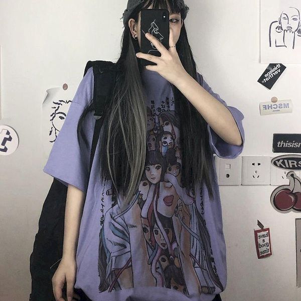 summer purple short-sleeved t-shirt female japanese anime harajuku korean version loose cartoon print student shirt oversize women's, White
summer purple short-sleeved t-shirt female japanese anime harajuku korean version loose cartoon print student shirt oversize women's, White