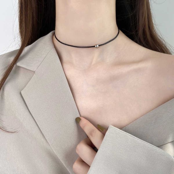 designer necklace 925 sterling silver choker clavicle chain black collar short temperament women fine jewelry accessories
designer necklace 925 sterling silver choker clavicle chain black collar short temperament women fine jewelry accessories