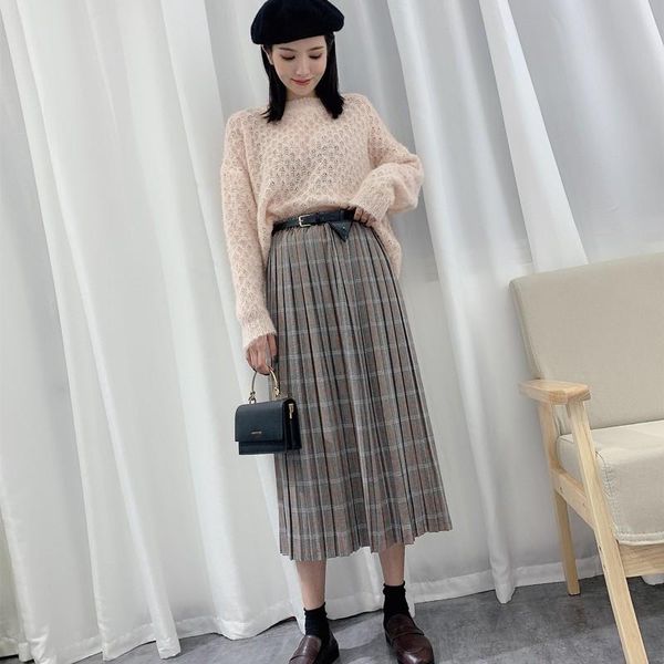 autumn winter retro plaid high waist slimming women pleated skirt elastic long with bag skirts, Black
autumn winter retro plaid high waist slimming women pleated skirt elastic long with bag skirts, Black