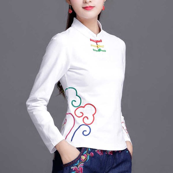 women's t-shirt simple ethnic long sleeve embroidery t shirt women 100% cotton solid color elegant tees shirts autumn bottoming ladies, White
women's t-shirt simple ethnic long sleeve embroidery t shirt women 100% cotton solid color elegant tees shirts autumn bottoming ladies, White