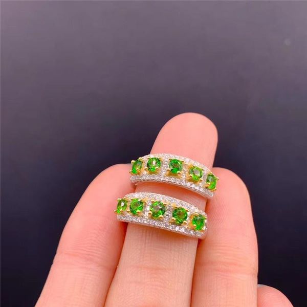 cluster rings fine jewelry 925 sterling silver inlaid natural diopside female ring classic supports test, Golden;silver
cluster rings fine jewelry 925 sterling silver inlaid natural diopside female ring classic supports test, Golden;silver