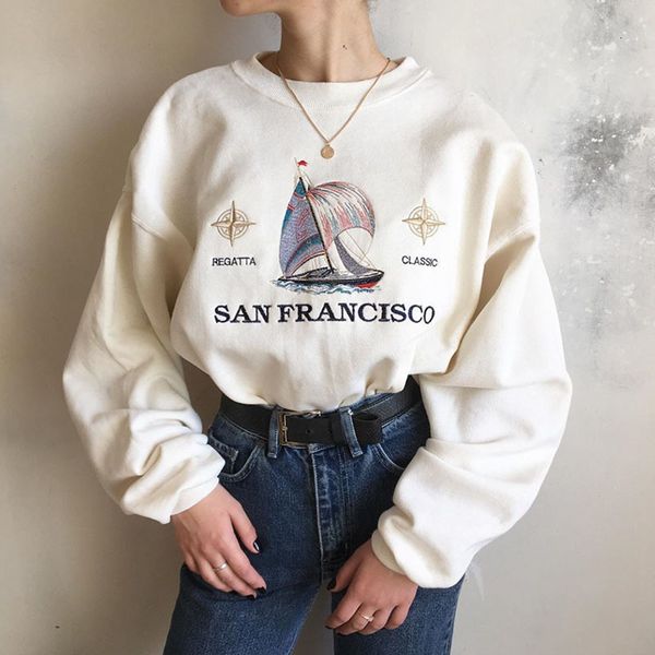 women's hoodies & sweatshirts b-toto americano retro branco bordado barco à vela pulôver hoodless camisola feminina maré ins em torno d, Black
women's hoodies & sweatshirts b-toto americano retro branco bordado barco à vela pulôver hoodless camisola feminina maré ins em torno d, Black