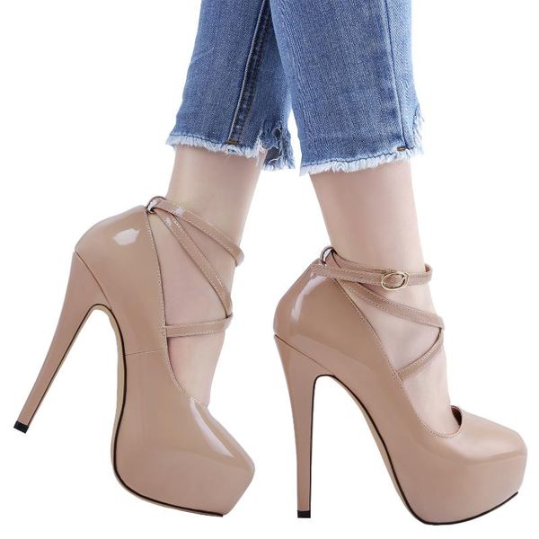 dress shoes women pumps 14cm super high heels for woman ankle strap platform party red wedding lady heel, Black
dress shoes women pumps 14cm super high heels for woman ankle strap platform party red wedding lady heel, Black