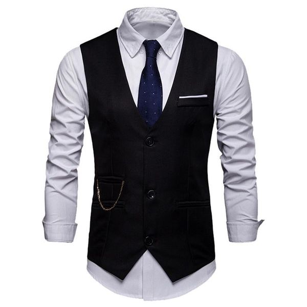 men's vests fashion nice mens business dress slim fit suit vest male waistcoat homme sleeveless formal jacket, Black;white
men's vests fashion nice mens business dress slim fit suit vest male waistcoat homme sleeveless formal jacket, Black;white