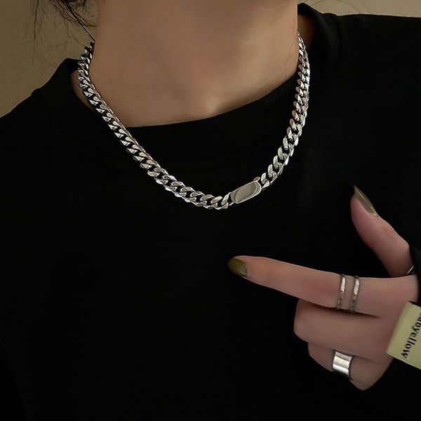 chains hip hop titanium steel necklace for men women kpop style boys cuban link chain bracelet aesthetic clavicle choker female jewelry, Silver
chains hip hop titanium steel necklace for men women kpop style boys cuban link chain bracelet aesthetic clavicle choker female jewelry, Silver