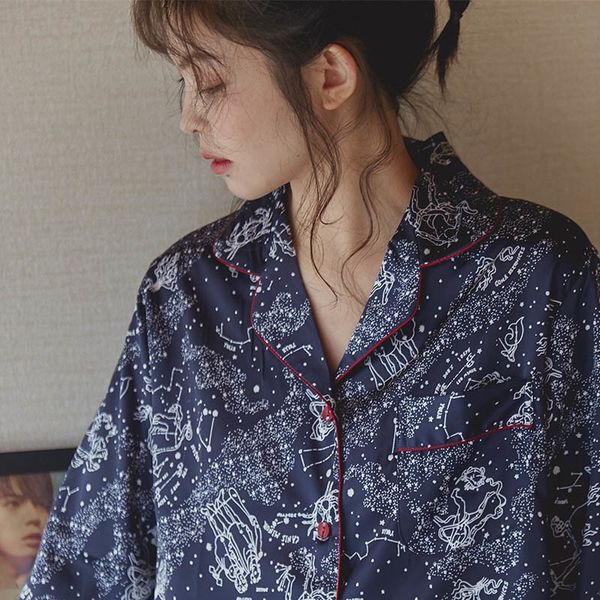women's sleepwear silk satin ladies pajamas autumn simulation girls sweet constellation long-sleeve+pants two-piece thin homewear, Black;red
women's sleepwear silk satin ladies pajamas autumn simulation girls sweet constellation long-sleeve+pants two-piece thin homewear, Black;red