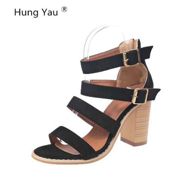 women's high heel sandals women summer shoes buckle fashion sandalias party open toe ankle strap size 35-40 dress, Black
women's high heel sandals women summer shoes buckle fashion sandalias party open toe ankle strap size 35-40 dress, Black