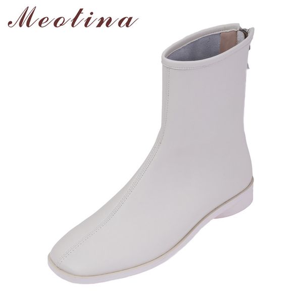ankle boots women shoes genuine leather low heel short square toe thick heels zip lady autumn winter beige 210517, Black
ankle boots women shoes genuine leather low heel short square toe thick heels zip lady autumn winter beige 210517, Black