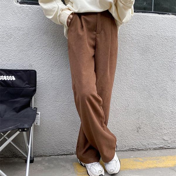 women's pants & capris ol elegant minimalist high waist straight wide leg women 2021 spring autumn casual suit trousers female, Black;white
women's pants & capris ol elegant minimalist high waist straight wide leg women 2021 spring autumn casual suit trousers female, Black;white