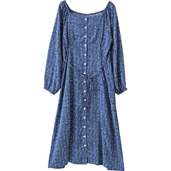 casual dresses slim long sleeve square collar french floral dress female 2021 loose waist spring autumn, Black;gray
casual dresses slim long sleeve square collar french floral dress female 2021 loose waist spring autumn, Black;gray