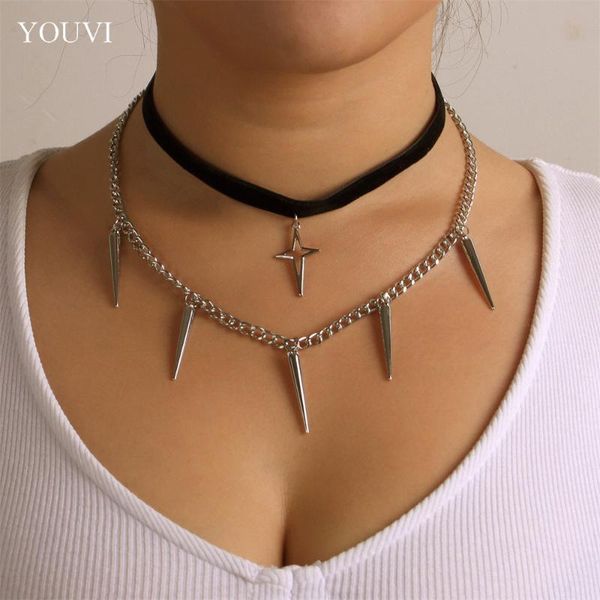 chains youvi punk rock chain necklace for women flannel girl's choker rivet tassel pedant jewelry lovers collier charm, Silver
chains youvi punk rock chain necklace for women flannel girl's choker rivet tassel pedant jewelry lovers collier charm, Silver