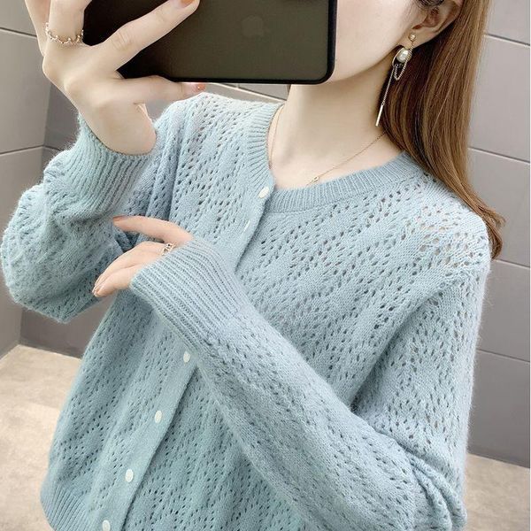 women's knits & tees thin cut knitted cardigan coat spring clothing 2021 with sunscreen in and autumn, White
women's knits & tees thin cut knitted cardigan coat spring clothing 2021 with sunscreen in and autumn, White